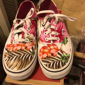Hawaiian patterned Vans
